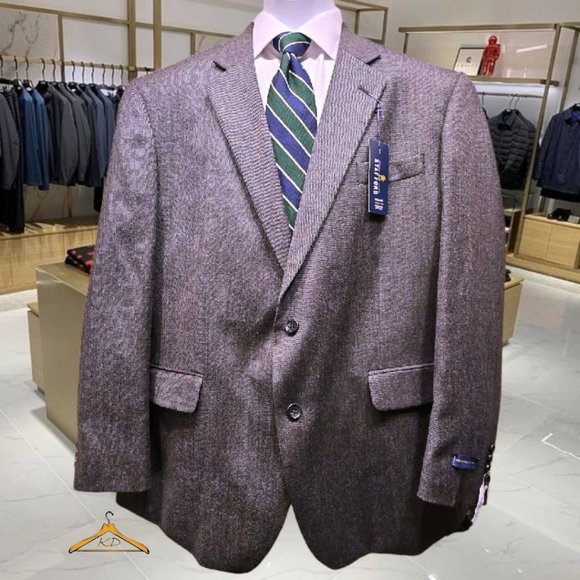 Stafford Sport Coat - 50R, 100% Merino Wool, Black Tweed, NWT - Picture 2 of 14